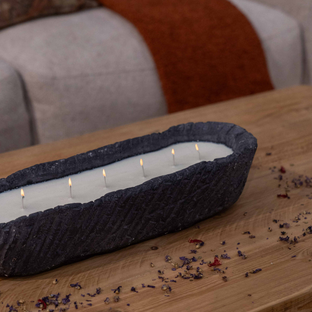 Zen Glow Limestone & Soya Wax Oval Loaf Bowl Candle