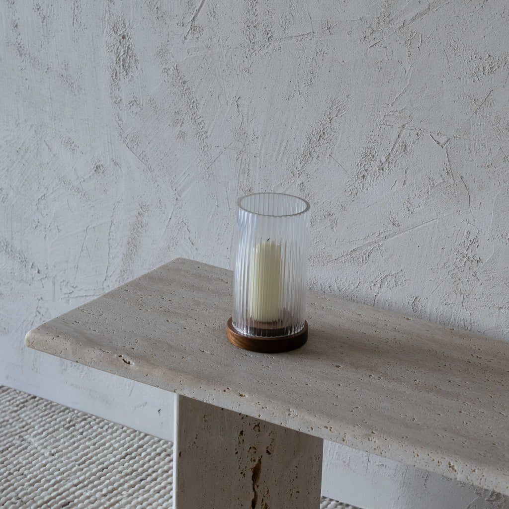 Lola Wood & Glass Candle Holder