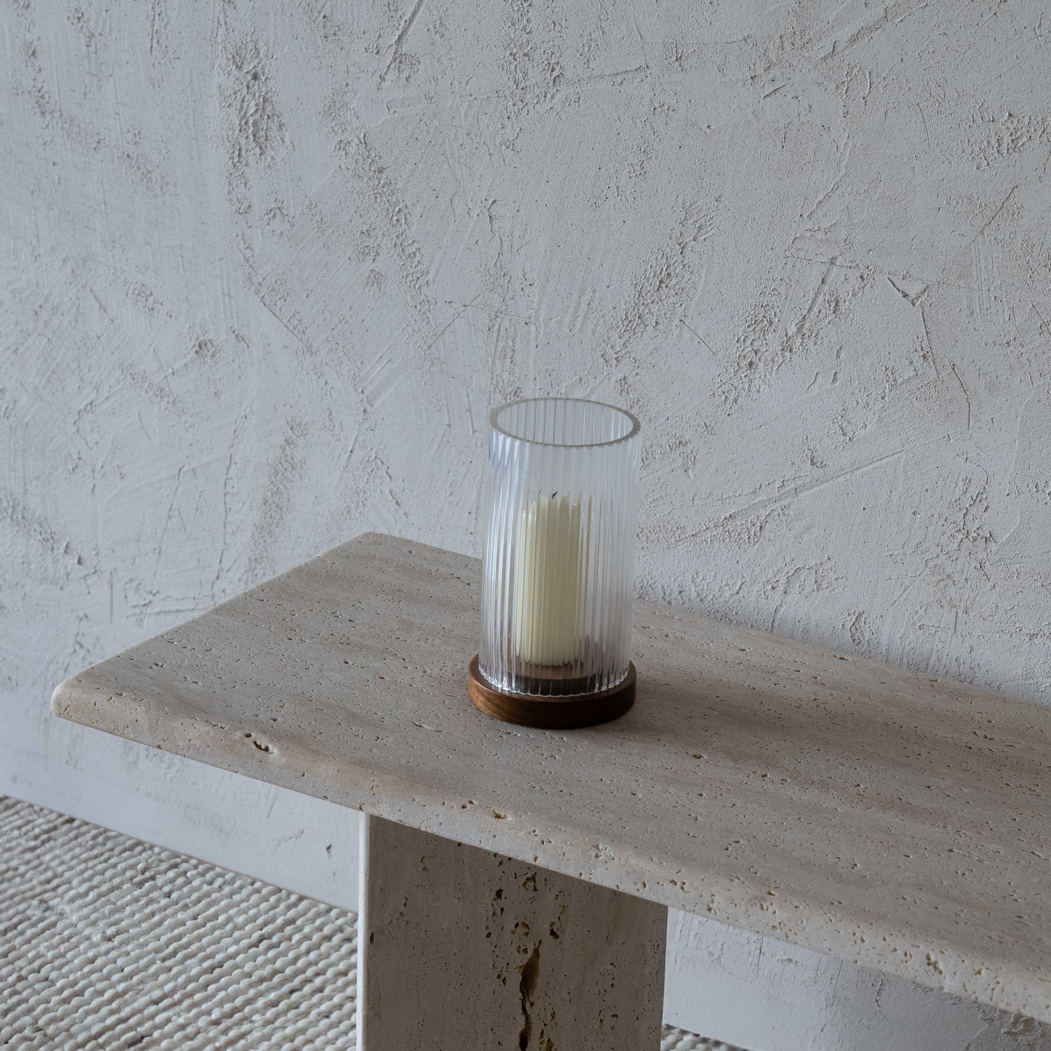 Lola Wood & Glass Candle Holder
